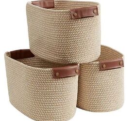 Ornavo Home 3pk Cotton Rope Storage Shelf Baskets - image via QVC
