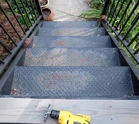 The satisfying trick they used to update these rusty stairs