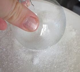 Dip an ornament in this mix of Mod Podge and Epsom salt to make your tree look  magical