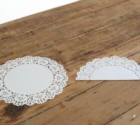 Fold a doily in half to add a touch of whimsey to your Christmas decor