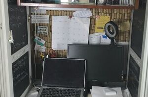 She turned this chaotic workspace into something way more functional for just $120