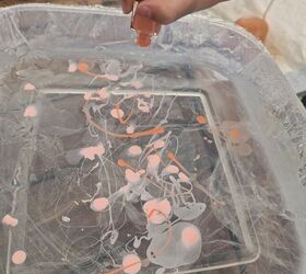 She poured nail polish into water to make glassware less boring
