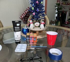 Gather all your snowman ornament supplies before getting started