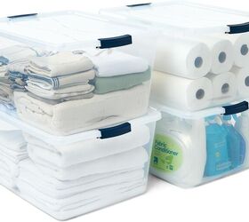 12 storage solutions to tidy up after the holidays, 3 Clear Stackable Bins with Lids