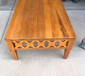 Watch how this shabby side table went from this to making her living room magazine-worthy