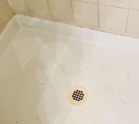 how to clean a shower base with years of built up grime