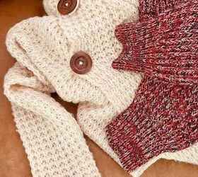 Cut up old sweaters for cozy winter decor