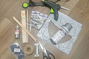 She cuts up a Faux tin tile for the smartest Valentine's Day idea