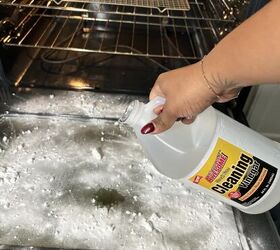 Pour vinegar on your oven door if you want to see a really crazy cleaning trick