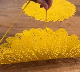 kitchen window decor, Secure the string through the top of each placemat no sewing required