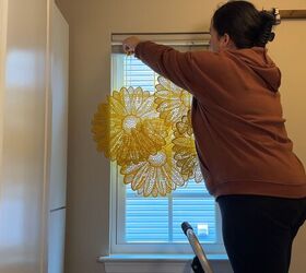 kitchen window decor, Step by step DIY placemat curtain project for renters