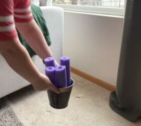 Extra pool noodles in container