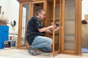 She removed the doors from this piece for this breathtaking update