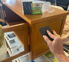 She scuff sanded this media cabinet to give it a soft and refreshing upgrade