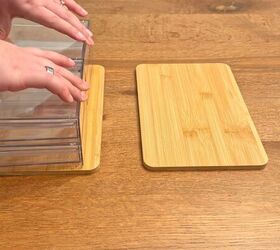 diy stackable drawers and cutting board organizer, Cutting boards and hot glue tuen mini drawers into useful storage