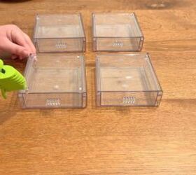 diy stackable drawers and cutting board organizer, Use hot glue to secure the stackable drawers together