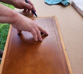 They took their cabinet door panels outside for this timeless update