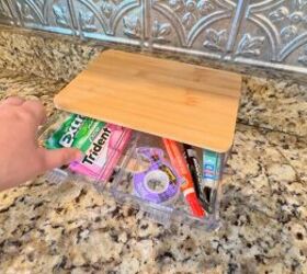 diy stackable drawers and cutting board organizer, Tame kitchen counter clutter