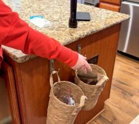 Vertical kitchen counter storage idea with no drilling required