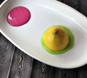 She puts half of a lemon in some paint for the cutest reason