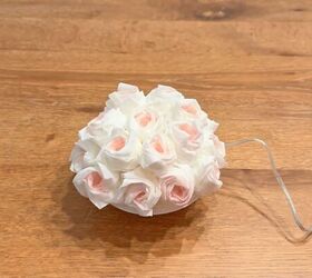 tissue rose pendant light, Coffee filter rose lamp DIY step by step
