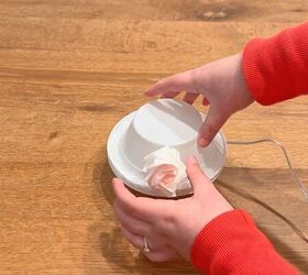 tissue rose pendant light, DIY paper flower light with LED bulb