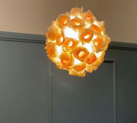 tissue rose pendant light, How to make a flower light fixture with paper roses