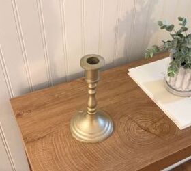 Easy no-wire lamp hack using vintage brass candlestick holders