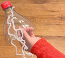 DIY pendant light made from a recycled soda bottle