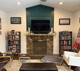 The incredibly clever way she made the area around her fireplace more functional AND beautiful