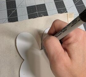 She traced this bunny stencil on some fabric to make her Easter table even more adorable