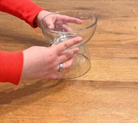 Two Dollar Tree bowls glued together to form a pedestal base