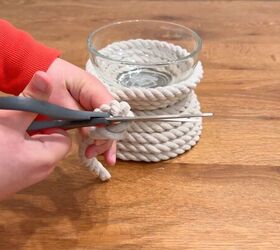 Simple Dollar Tree home decor DIY rope candle holder 