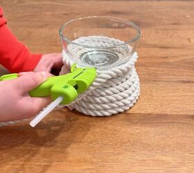 High-end looking rope candle holder made from Dollar Tree bowls 