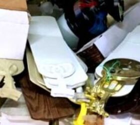 Instead of tossing these old fan blades she used them for this stunning decor idea