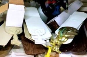 Instead of tossing these old fan blades she used them for this stunning decor idea