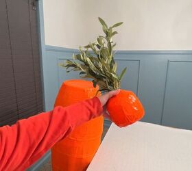 DIY carrot planter decoration for spring porch