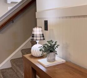 Easy no-sew fabric lampshade using recycled leggings for budget decor ideas