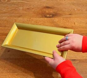Easy no-tools DIY sofa tray table for snacks and drinks