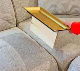 Dollar Tree DIY couch arm table that slides between cushions