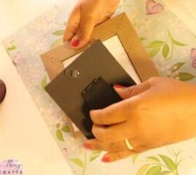 Remove the back of a little picture frame to make your Easter decor even cuter