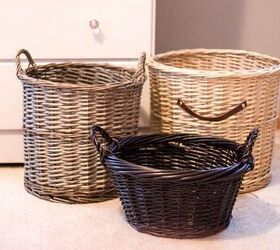 Put old wicker baskets to good use AND make them look good, with her genius idea