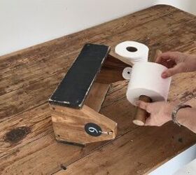 Insert dowel with toilet paper