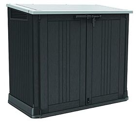 fix outdoor clutter with these spring deals, Outdoor Resin Storage Shed with Easy Lift