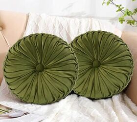 HIG Decorative Round Pleated Throw Pillows - image via Amazon