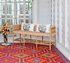 Fab Habitat Outdoor Rug - Waterproof, Fade Resistant, Crease-Free - Premium Recycled Plastic - Vintage Kilim - Porch, Deck, Balcony, Mudroom, Laundry Room, Patio - Lhasa - Orange & Violet - 3 x 5 ft