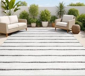 JONATHAN Y Berber Stripe Indoor Outdoor Area Rug 5X8 Ivory/Black, Colonia for Backyard, Patio, Porch, Easy-Cleaning, High Traffic, Pet-Friendly, Non-Shedding (SMB125D-5)
