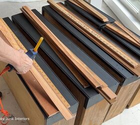 Easy Wood Dresser Drawers Using Glued on Wood Strips and Yardsticks!