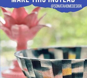 leftover wallpaper scraps turn them into this beautiful decorative bo, A Pinterest pin showing a decorative bowl made from leftover wallpaper scraps