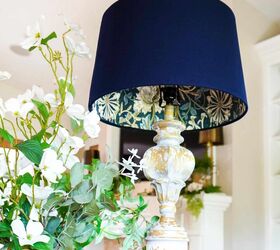 leftover wallpaper scraps turn them into this beautiful decorative bo, A lampshade lined with wallpaper remnants on the inside of the shade